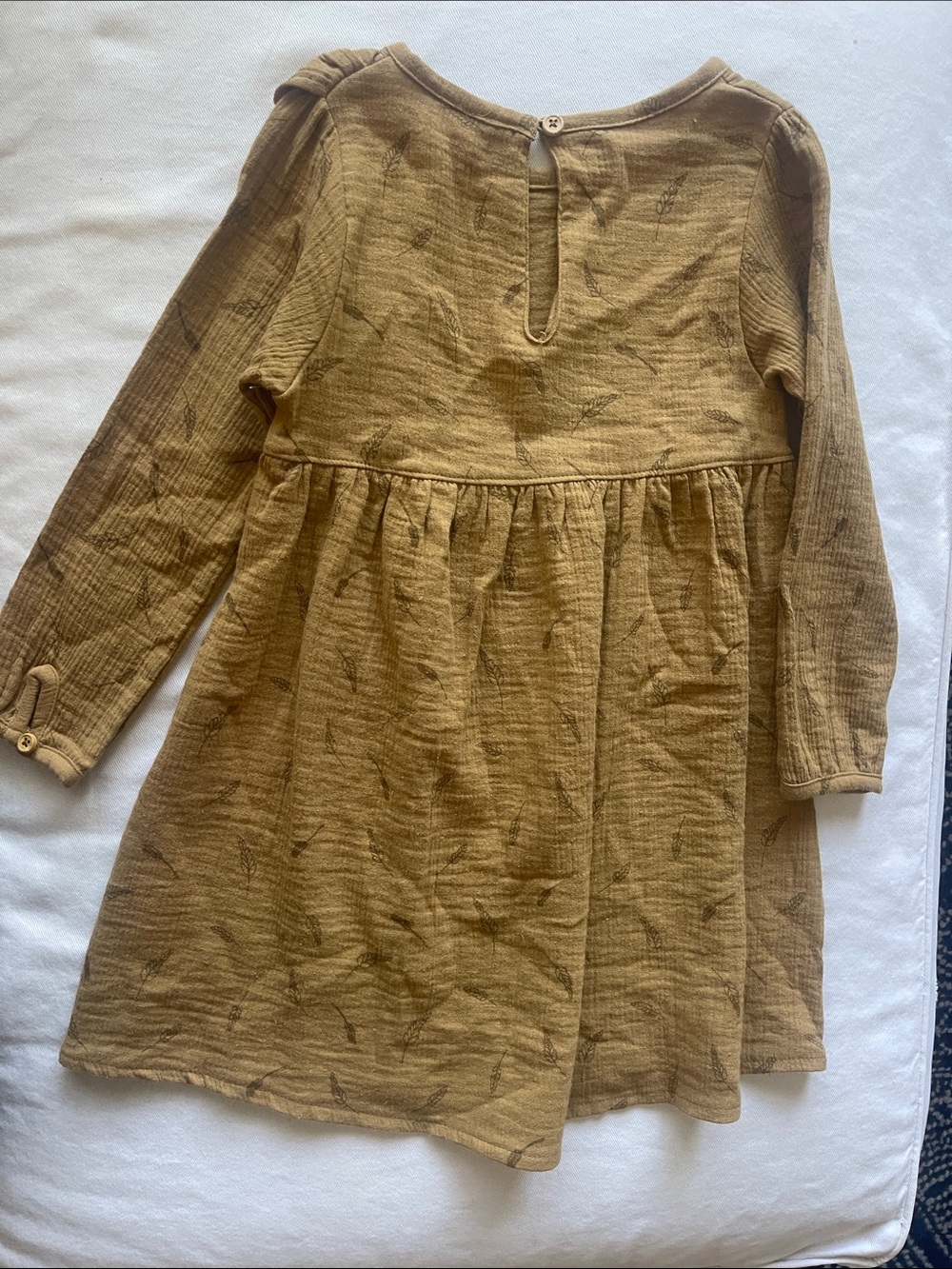 CITY MOUSE Girls Size 4 Long-Sleeve Ruffle Dress in Mustard - Kids - Picture 9 of 12